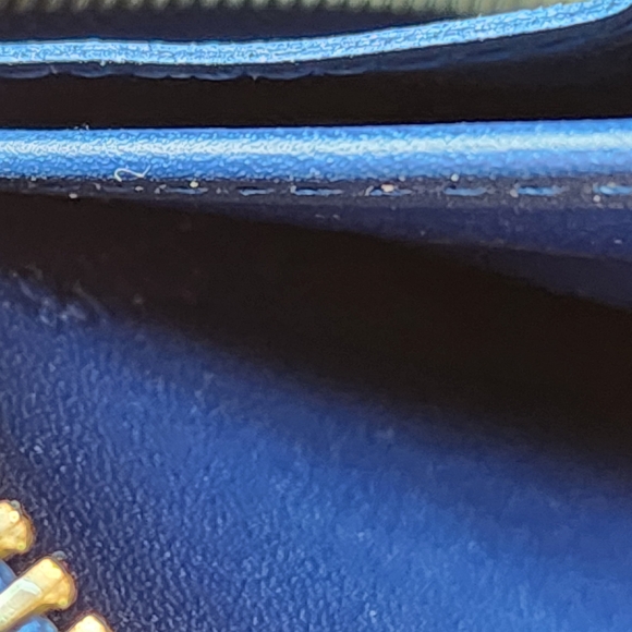 Louis Vuitton Monogram Vernis Zippy Wallet Grand Bleu Blue Card Holder Clutch - Picture 9 of 12